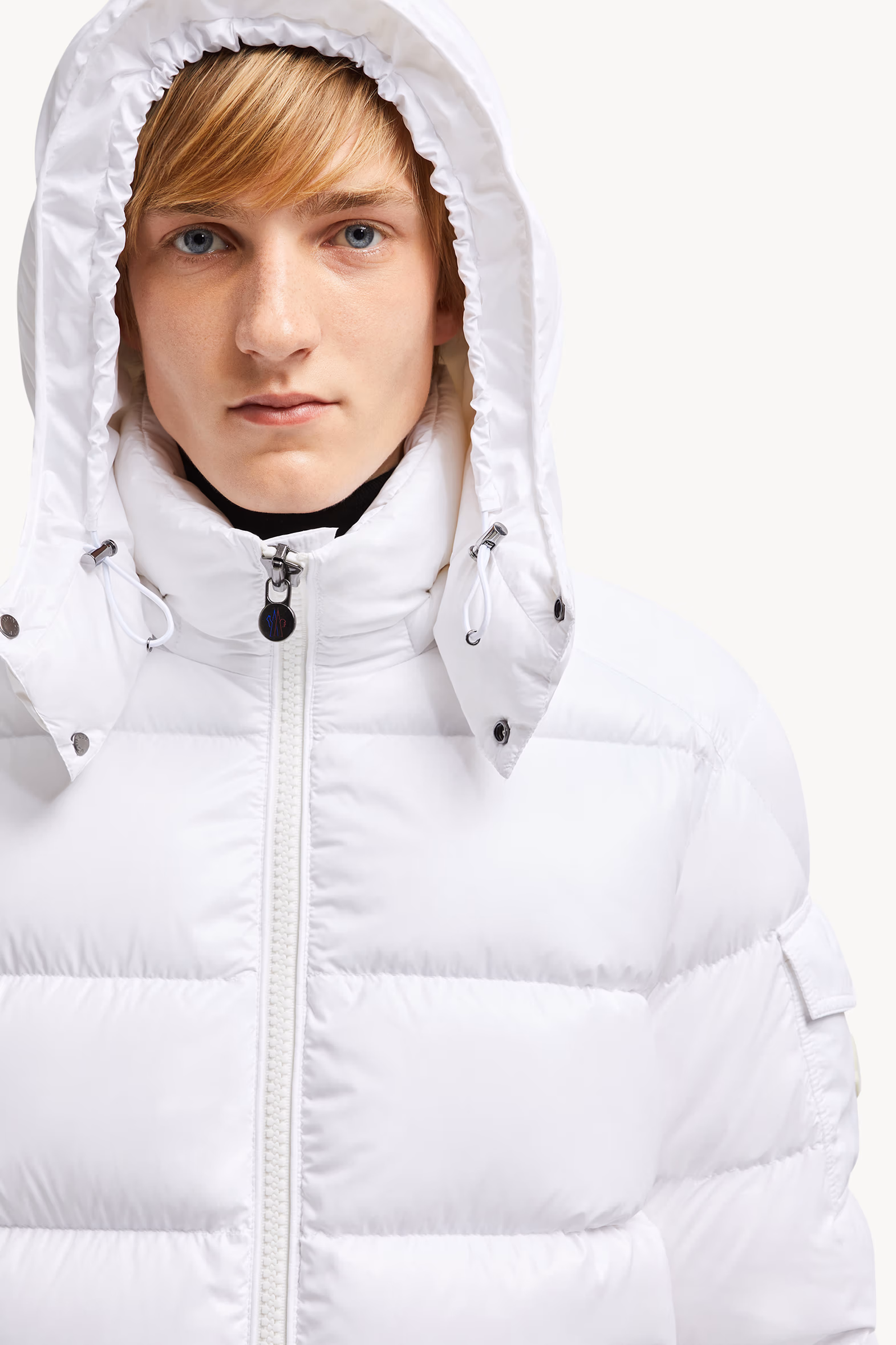 Moncler Maya Hooded Short Down Jacket Men White Moncler 4